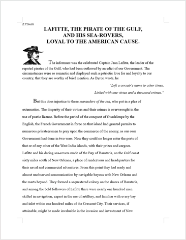 Screenshot Lafitte Microsoft Word