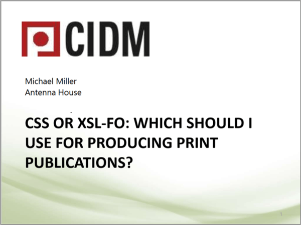 CSS or XSL-FO slide