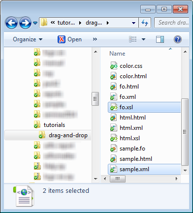 Two files selected in Windows Explorer.